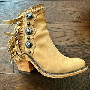 Women’s Liberty Black Fringe Booties Size 6.5